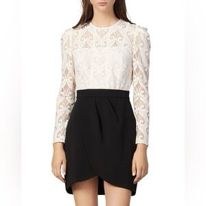 Sandro White and Black Lace Mini Dress